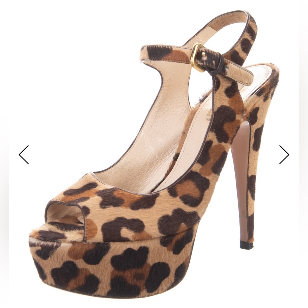 Prada Leopard Print Platform Heels